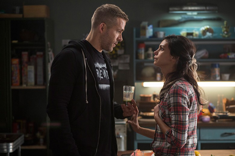 Wade Wilson (Ryan Reyonlds) and new squeeze Vanessa (Morena Baccarin) trade some pointed barbs, in DEADPOOL. Photo Credit: Joe Lederer – TM & © 2015 Marvel & Subs. TM and © 2015 Twentieth Century Fox Film Corporation. All rights reserved. Not for sale or 