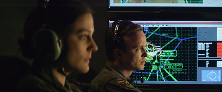 Phoebe Fox (left) stars as Carrie Gershon and Aaron Paul (right) stars as Steve Watts in Gavin Hood’s EYE IN THE SKY, a Bleecker Street release.
