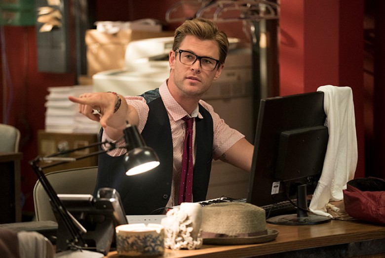 The Ghostbusters new receptionist Kevin (Chris Hemsworth) in Columbia Pictures’ GHOSTBUSTERS. PHOTO BY: Hopper Stone © 2016 CTMG, Inc. All Rights Reserved. **ALL IMAGES ARE PROPERTY OF SONY PICTURES ENTERTAINMENT INC. FOR PROMOTIONAL USE ONLY. SALE, DUPLI