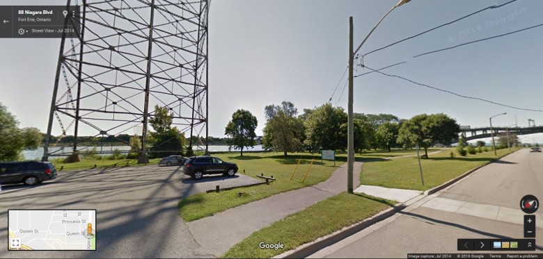 Arrive at Fort Erie's Waterfront Bicycle Path.