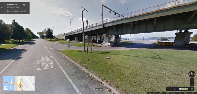 Go under Peace Bridge on the Southside near 829 Busti Ave.