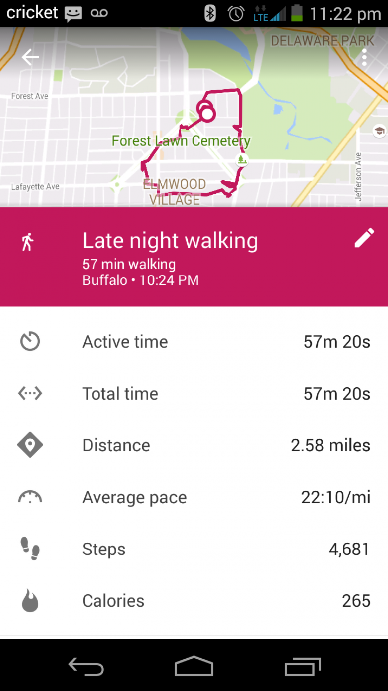 You can set the activity of Google Fit to Walking for strolls around the city, or to Hiking when doing Nature walks on terrain with greater elevation.