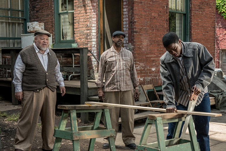 Denzel Washington plays Troy Maxson, Stephen McKinley Henderson plays Jim Bono and Jovan Adepo plays Cory in Fences from Paramount Pictures. Directed by Denzel Washington from a screenplay by August Wilson. © MMXVI Paramount Pictures Corporation. All Righ