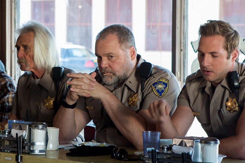 © 2017 WARNER BROS. ENTERTAINMENT INC. AND RATPAC-DUNE ENTERTAINMENT LLC. ALL RIGHTS RESERVED Photo Credit: Peter Iovino Caption: (Center-R) VINCENT D’ONOFRIO as Ray Kurtz and RYAN HANSEN as Brian Grieves in Warner Bros. Pictures’ action comedy “CHIPS,” a