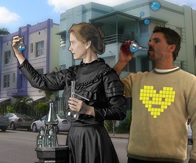Derek Gores helps Madame Curie discover radiation.   