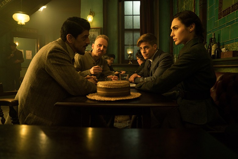 © 2017 WARNER BROS. ENTERTAINMENT INC. AND RATPAC ENTERTAINMENT, LLC Photo Credit: Clay Enos/ TM & © DC Comics Caption: (L-R) SAÏD TAGHMAOUI as Sameer, EWEN BREMNER as Charlie, CHRIS PINE as Steve Trevor and GAL GADOT as Diana in the action adventure “WON