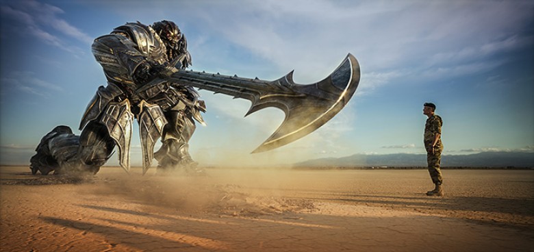 Left to right: Megatron and Josh Duhamel as Lennox in TRANSFORMERS: THE LAST KNIGHT, from Paramount Pictures. © 2017 Paramount Pictures. All Rights Reserved. HASBRO, TRANSFORMERS, and all related characters are trademarks of Hasbro. © 2017 Hasbro. All Rig