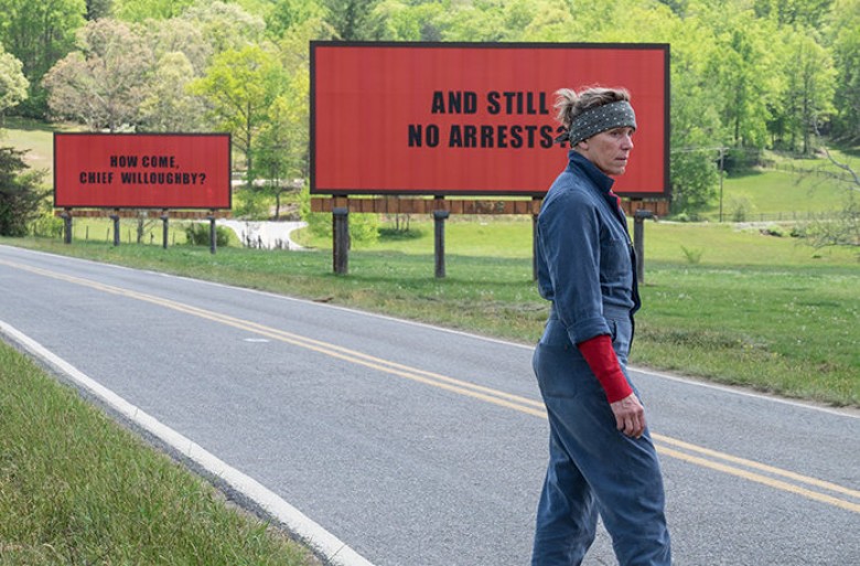 Frances McDormand in the film THREE BILLBOARDS OUTSIDE EBBING, MISSOURI. Photo by Merrick Morton. © 2017 Twentieth Century Fox Film Corporation All Rights Reserved