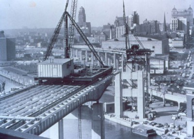 Construction of skyway mid-1950s