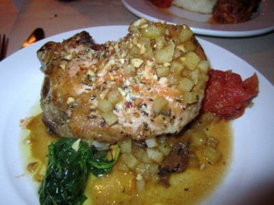 Baked stuffed pork chop at Atmosphere @ 62