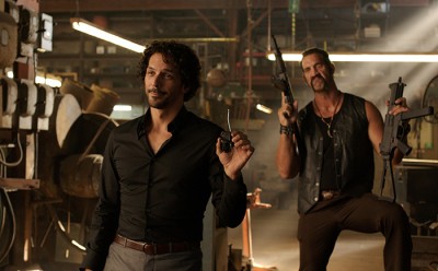 TOMER SISLEY as Pablo Chacon and MATTHEW WILLIG as One-Eye