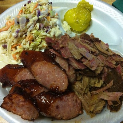 Another brisket and sausage platter