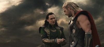 Tom Hiddleston as Loki & Chris Hemsworth as Thor  