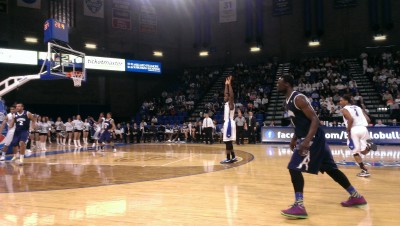 Javon McCrea, 12, defends an inbound