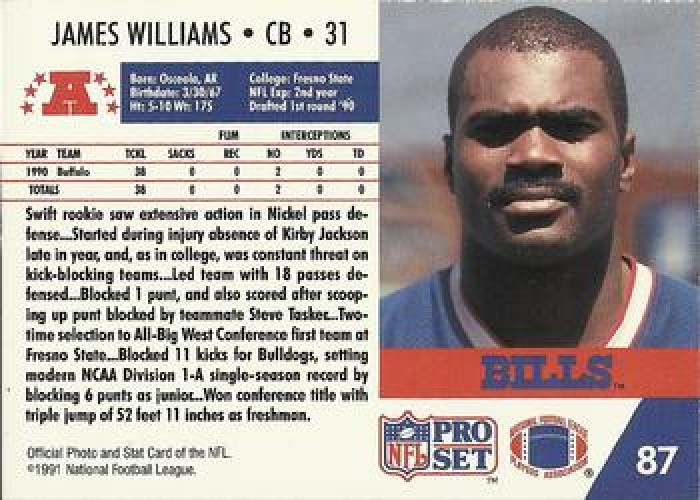 Former Bills CB James "JD" Williams