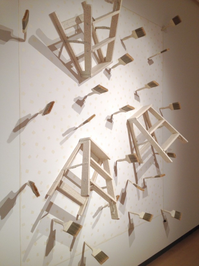 Ladders and Brushes (Paint), 2014 paint, tape, mixed media objects
