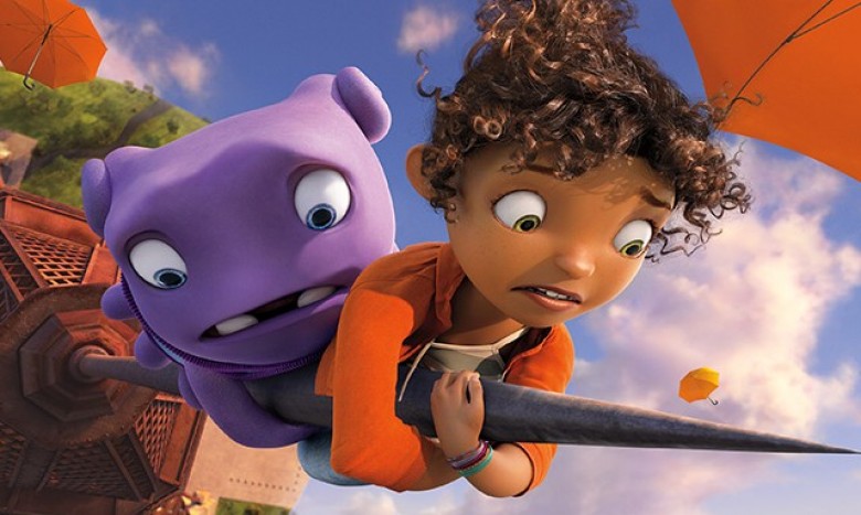 (voiced by Jim Parsons) and Tip (voiced by Rihanna) in DreamWorks Animation´s HOME. Home © 2015 DreamWorks Animation LLC. All Rights Reserved.