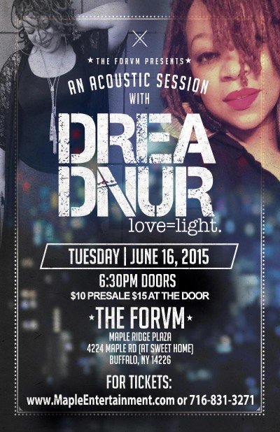Drea Dnur (Exclusive Acoustic Session) at 4224 Maple Road Buffalo, NY 14226 — Jun 16, 2015