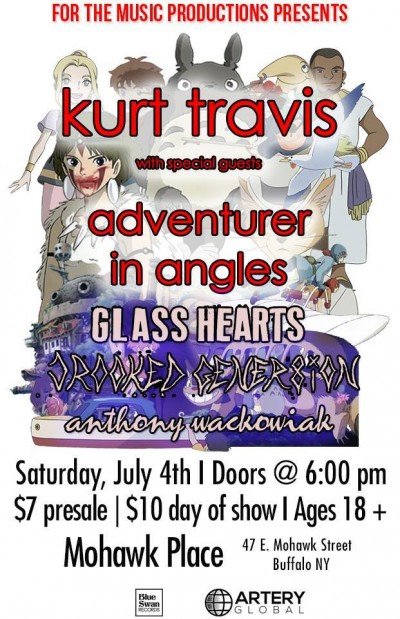 Kurt Travis (of A Lot Like Birds/Dance Gavin Dance), Adventurer, & In Angles w/ Glass Hearts, Crooked Gener8ioin, & Anthony Wachowiak at Mohawk Place — Jul 4, 2015