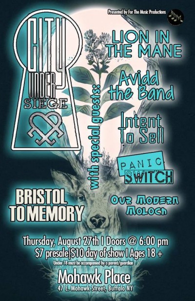 City Under Siege, Bristol To Memory, & Lion in The Mane w/ Avidd the Band, Intent to Sell, Our Modern Moloch, & Panic Switch