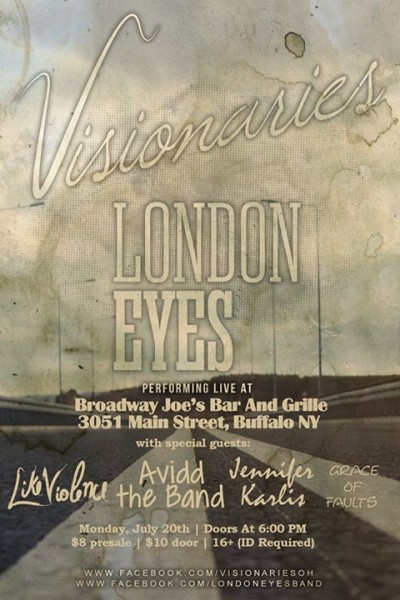 Visionaries & London Eyes w/ Avidd The Band, Like Violence, Jennifer Karlis, & Grace Of Faults