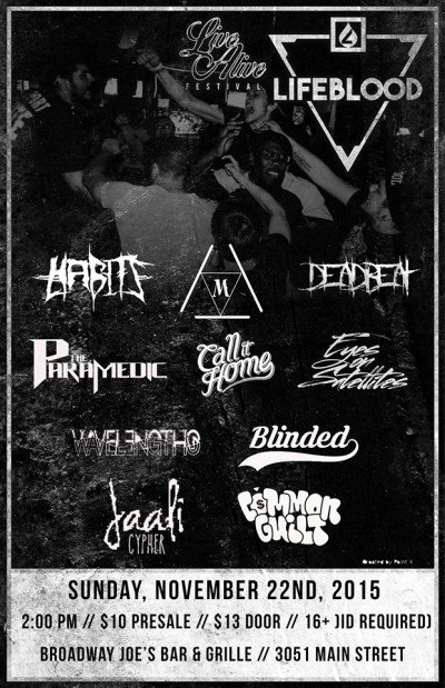 Live Alive Lifeblood // The Paramedic, Call It Home, Eyes On Satellites, Habits, Mallorie, Deadbeat & special guests