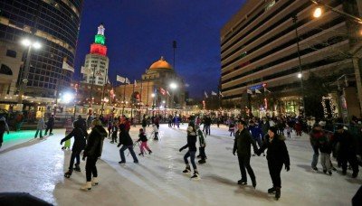 Ice Skating at Rotary Rink at Fountain Plaza