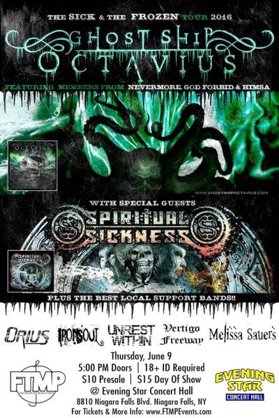 Ghost Ship Octavius // featuring members from: God Forbid, Himsa, Nevermore, Warrel Dane, Ashes Of Ares, & more! — Jun 9, 2016