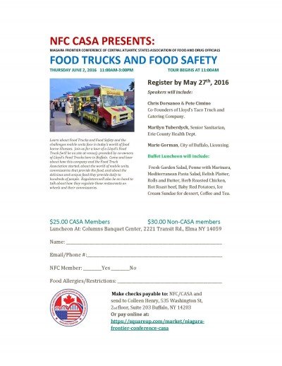 FOOD TRUCKS AND FOOD SAFETY — Jun 2, 2016