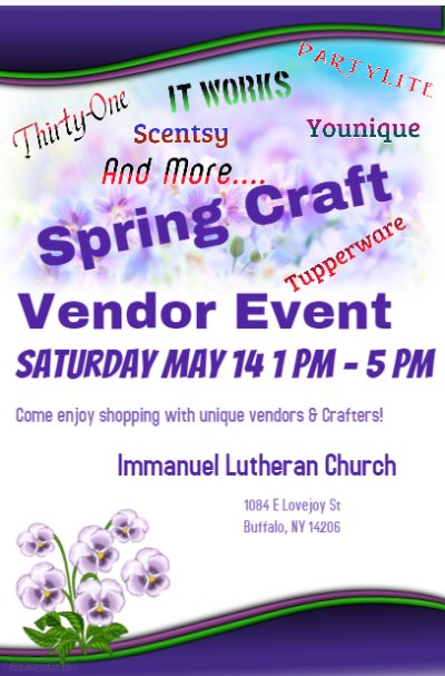 FREE Craft & Vendor Show — May 14, 2016