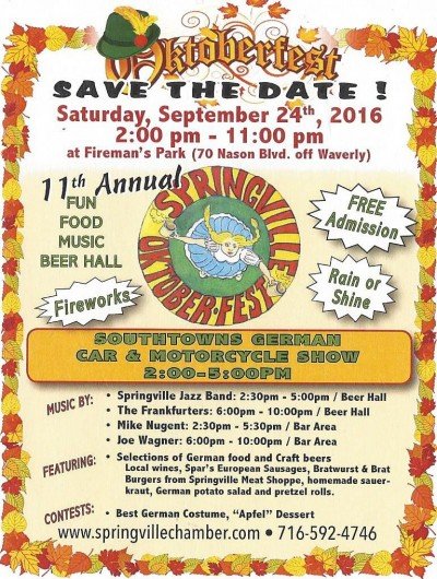 Springville Area Chamber of Commerce 11th Annual Oktoberfest! — Sep 24, 2016