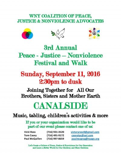 WNY Peace, Justice & Nonviolence Walk & Festival at Canalside Buffalo — Sep 11, 2016