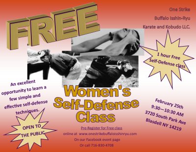 Free One Hour Women's Self-Defense Class