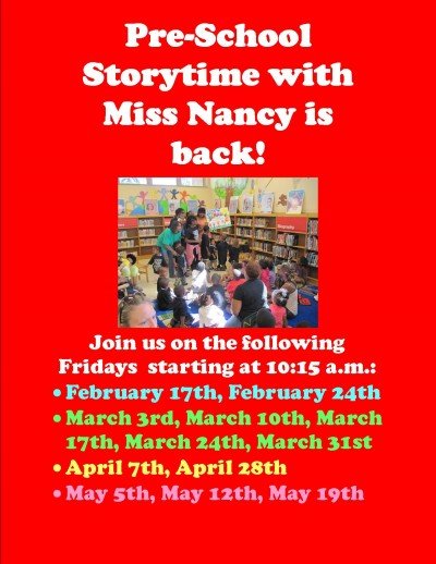 Preschool Storytime with Miss Nancy