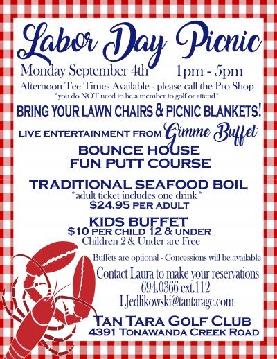 Tan Tara Golf Club's Labor Day Picnic!