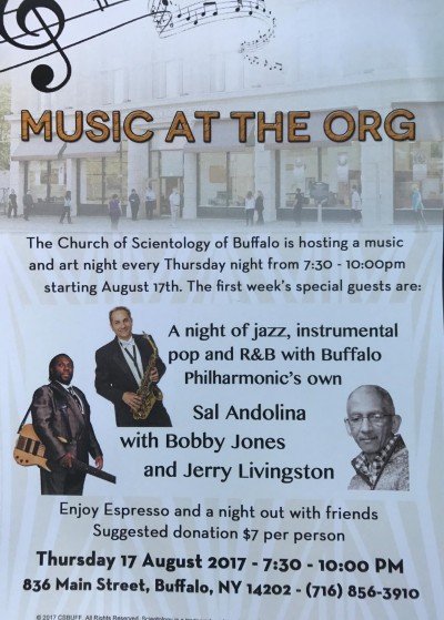 Music At The Org- Thursday Music and Arts Night at Church of Scientology Buffalo — Aug 17, 2017