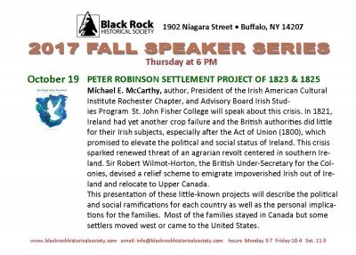 Black Rock Historical Society Fall Speaker Series