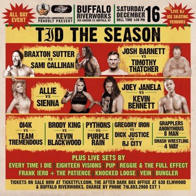 MASSIVE ROCK ‘N’ WRESTLING EVENT COMING TO BUFFALO at Buffalo Riverworks — Dec 16, 2017