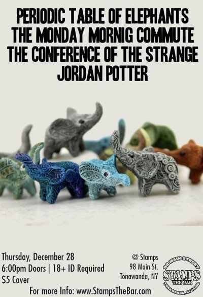 Periodic Table of Elephants, Jordan Potter, The Monday Morning Commute, and Conference of the Strange
