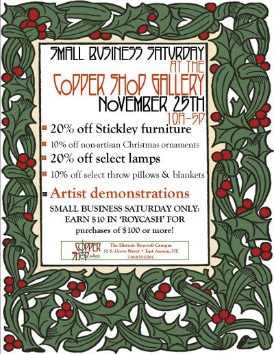 Small Business Saturday at the Copper Shop Gallery