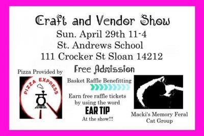 April Craft and Vendor Show @ St. Andrews Sloan — Apr 29, 2018