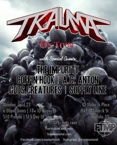 Trauma * features former members of Testament, Danzig, Dublin Death Patrol | Originally Cliff Burton of Metallica’s band