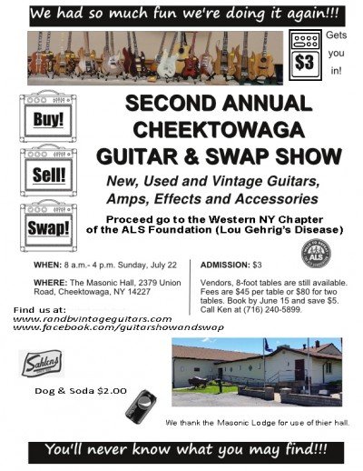 Cheektowaga Summer Guitar Show and Swap — Jul 22, 2018