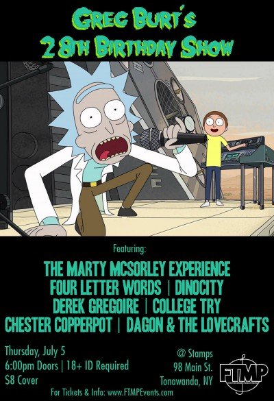 Greg Burt's 28th Birthday Show — Jul 5, 2018