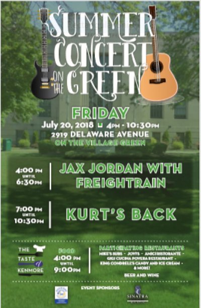 Summer Concert on the Green & The Taste of Kenmore — Jul 20, 2018