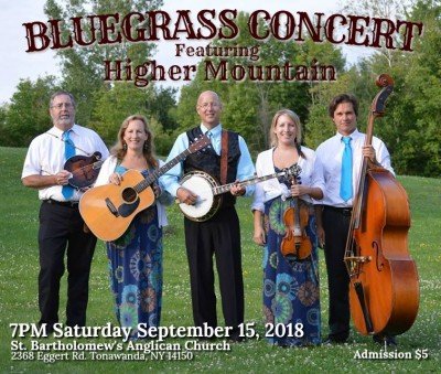 Blue Grass Concert with Higher Mountain — Sep 15, 2018