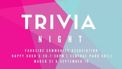 Parkside Happy Hour - Trivia Night at Central Park Grill — Sep 19, 2018