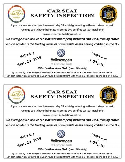 Car Seat Safety Inspection event — Sep 29, 2018