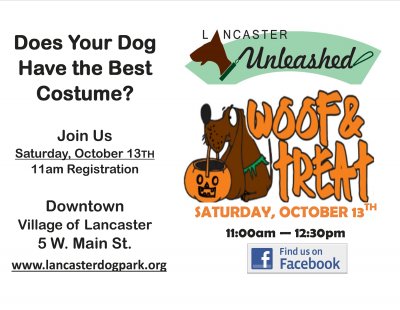Woof & Treat to benefit Lancaster Unleashed Dog Park