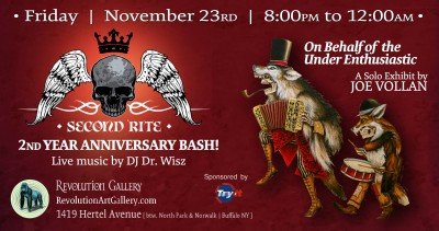 SECOND RITE at Revolution Gallery with a Solo Show by Joe Vollan - ”On Behalf of the Under Enthusiastic” — Nov 23, 2018